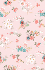 All over print design color matching illustration Nice wark Digital flower