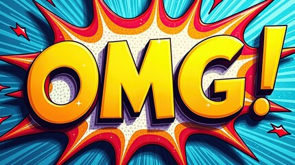 Obraz premium Bright and colorful comic book style omg explosion background