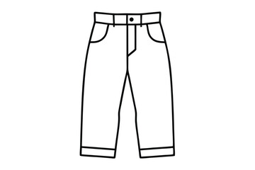 Jeans line art vector illustration