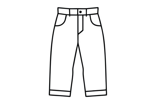 black and white pants outline clip art preview