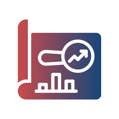 market research flat gradient icon