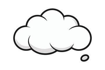 Line art thought bubble thinking cloud vector