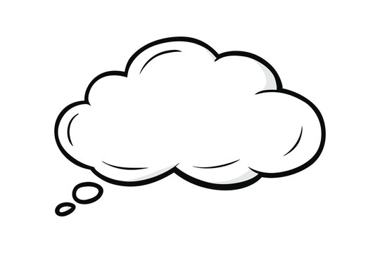 Line art thought bubble thinking cloud vector