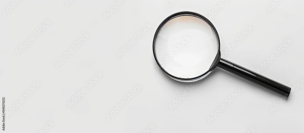 Poster small magnifying glass featuring a plastic black handle and a distinctive cyclops lens displayed on 