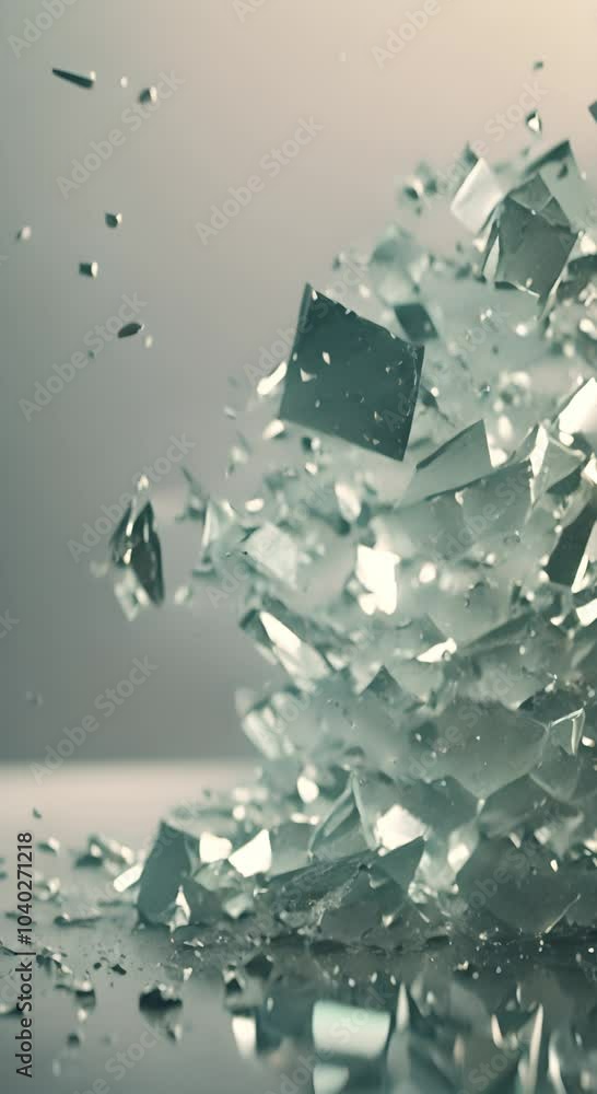 Aufkleber a close up of a pile of broken glass concept of fragility and vulnerability as the broken pieces of 
