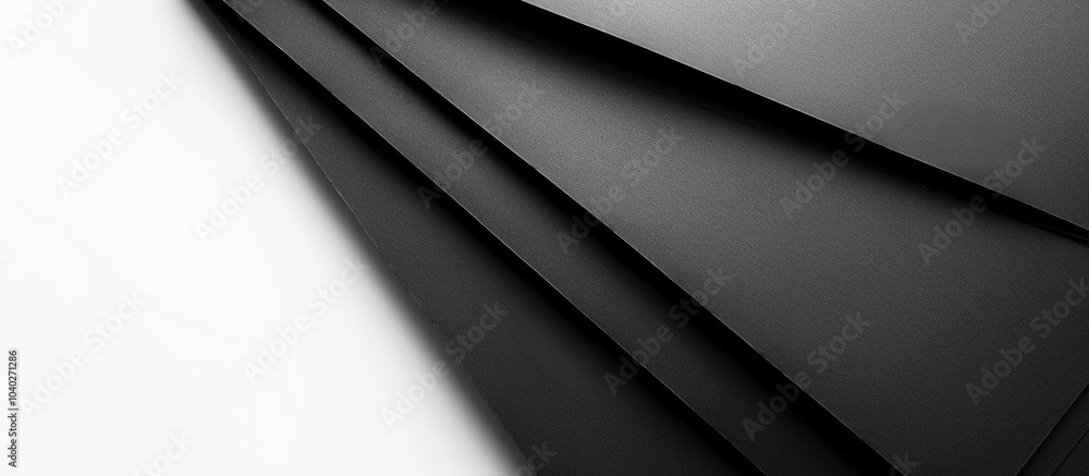 Poster black sheets of paper set against a blank white background providing ample copy space image