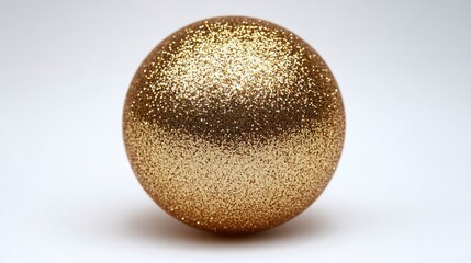 Sparkling gold glitter sphere on a light background