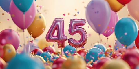 Balloons with the number 45