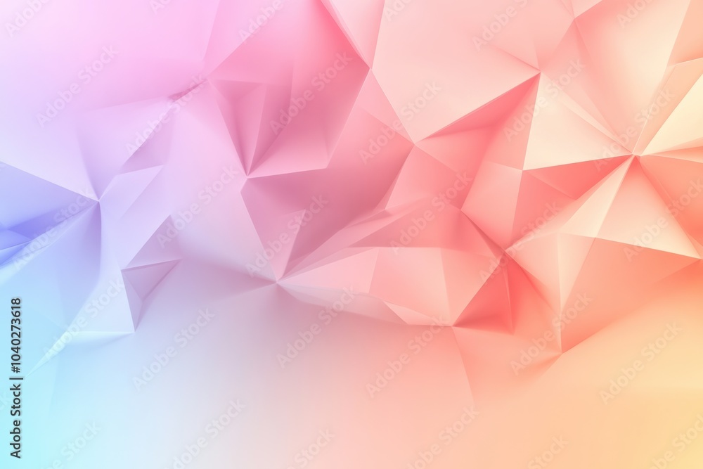 Poster a tranquil gradient background showcases gentle polygonal shapes with soft edges and pleasing pastel