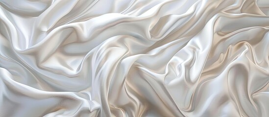 Obraz premium Elegant white silk fabric shines highlighted by pleated horizons perfect for lanterns or textures with a soft elegant drape for copy space image