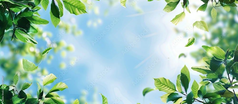 Canvas Prints summer blue sky and forest tree leaves create a serene background for the copy space image