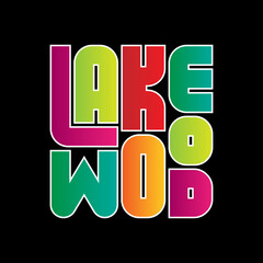 Lakewood Typography poster. T-shirt fashion Design. Template for poster, print, banner, flyer.