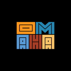 Omaha Typography poster. T-shirt fashion Design. Template for poster, print, banner, flyer.