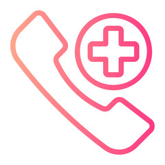 emergency call gradient icon