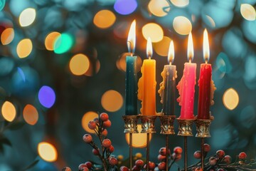 A group of candles placed on a table, perfect for any occasion or decorative purpose