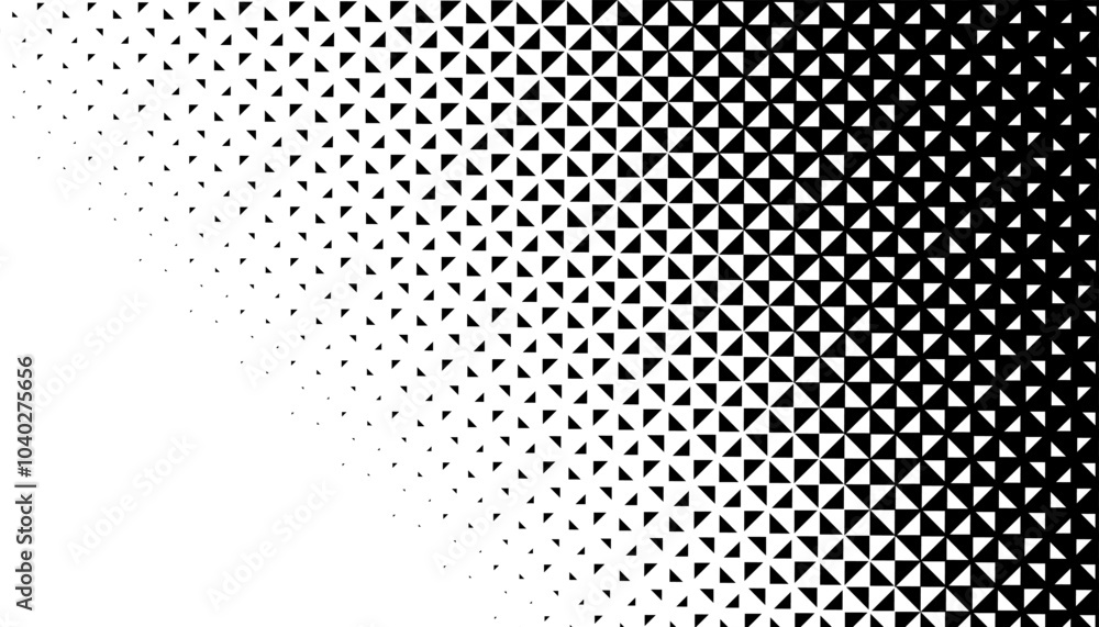 Poster black and white transition pattern with geometric shapes. fully editable vector element. vector form