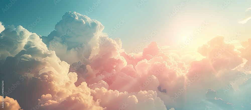 Poster complimentary cloud sky background with copy space image for product or ad copy