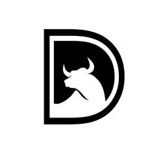 Bull Logo Vector Simple Modern Flat
