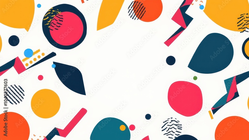 Poster colorful abstract pattern with shapes and circles
