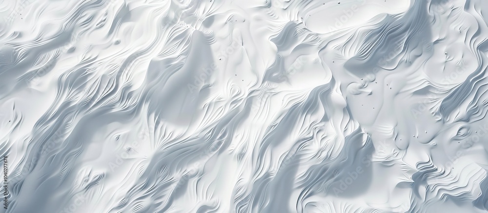 Poster snow covered ground with intricate wind carved patterns perfect for design and backgrounds top view 