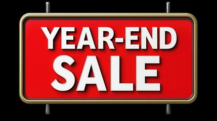 Fototapeta premium Vibrant year-end sale sign showcasing promotional discounts for the holiday shopping season.