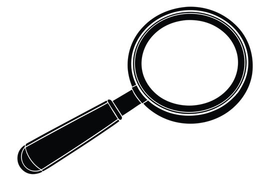 recommend clip art: Magnifying Glass Silhouette Vector  Simple Search and Zoom Icon for Discovery and Investigation
