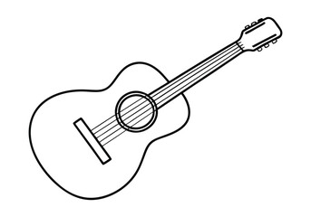 One Line Art of a Guitar – Minimalist Music Vector Illustration
