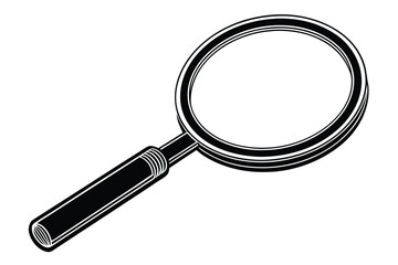 Magnifying Glass Silhouette Vector  Simple Search and Zoom Icon for Discovery and Investigation