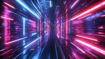 Obraz premium Futuristic Neon Cityscape in Cyberpunk Style