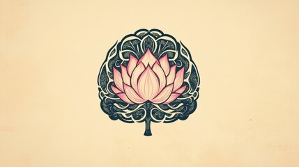 A flower with a brain stem is drawn on a white background