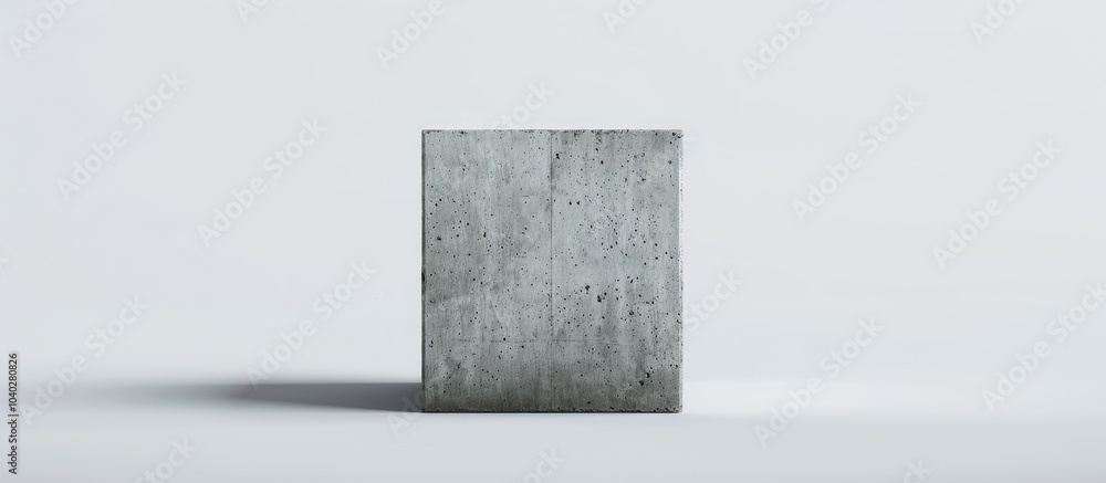 Poster a solitary grey cinder block stands alone against a white backdrop with ample copy space for an imag