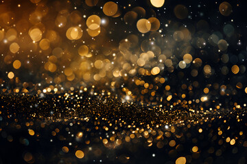 Abstract gold bokeh on black background, Christmas,
Gold, bokeh and glitter in a studio with dark background for celebration, event or party
