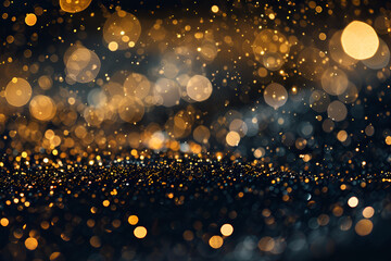 Abstract gold bokeh on black background, Christmas,
Gold, bokeh and glitter in a studio with dark background for celebration, event or party
