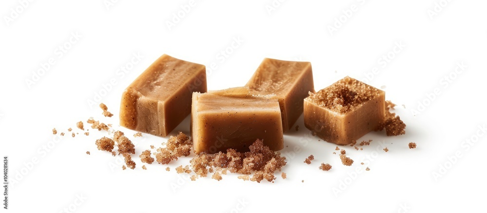 Poster a bar of palm sugar displayed on a white backdrop with copy space image