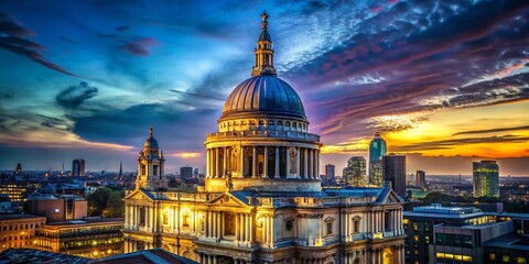 Stunning Low Light Photography of the Cupola of St. Paul's Cathedral in London at Night