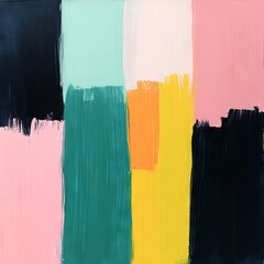 Naklejka premium Abstract painting with bold colors and geometric shapes.