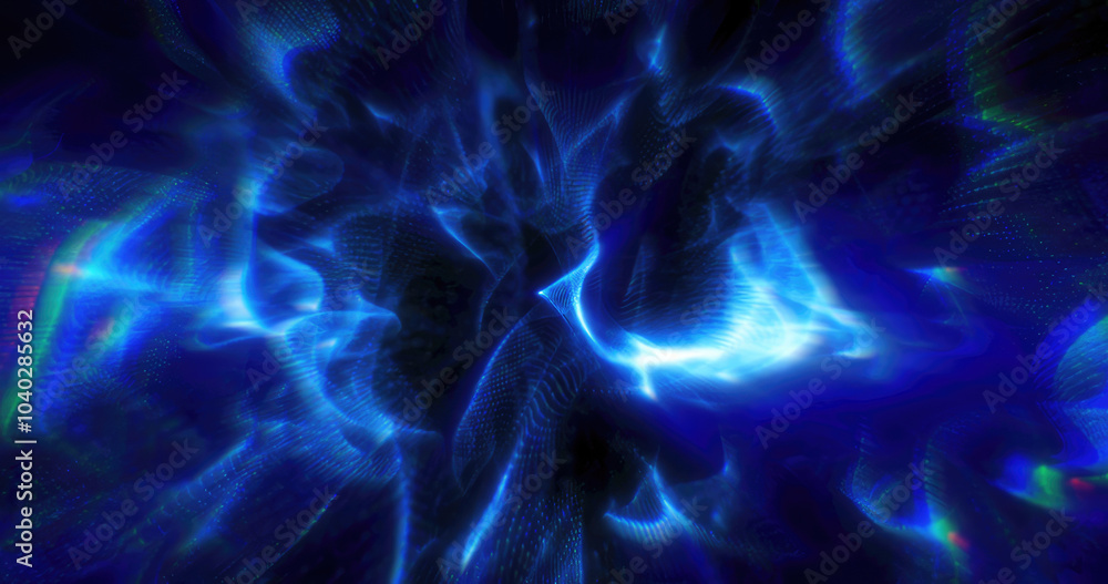 Poster an abstract, ethereal blue and black swirl pattern, creating a sense of mystery and depth, ideal for