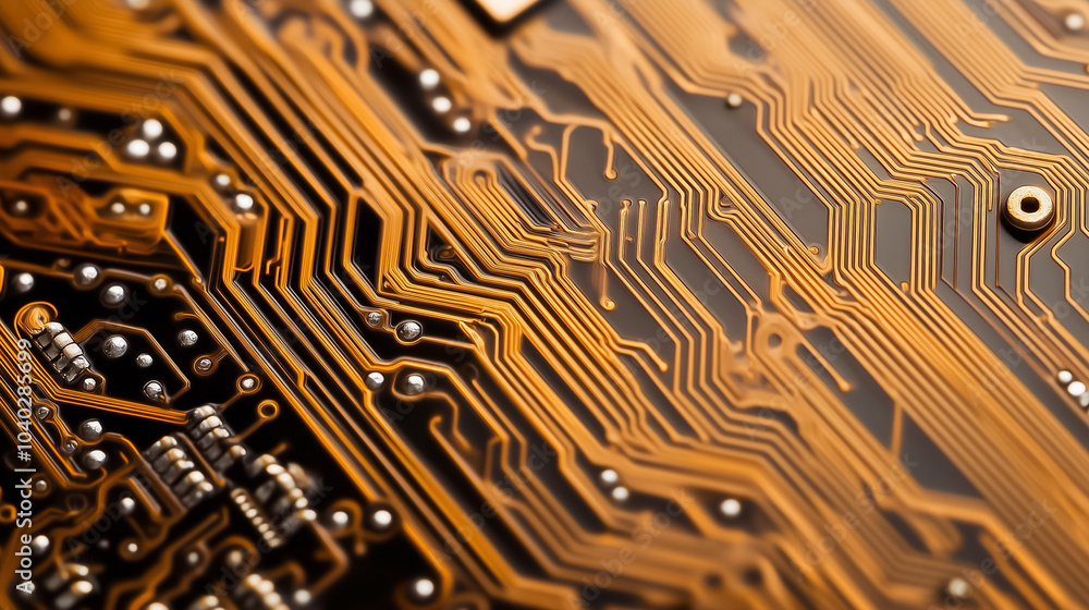 Aufkleber detailed circuit board patterns illustrate advanced electronics with complex connections and bright 