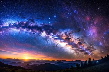 Naklejka premium Stunning Night Sky Overlays with Falling Stars and Milky Way for Creative Photo Edits