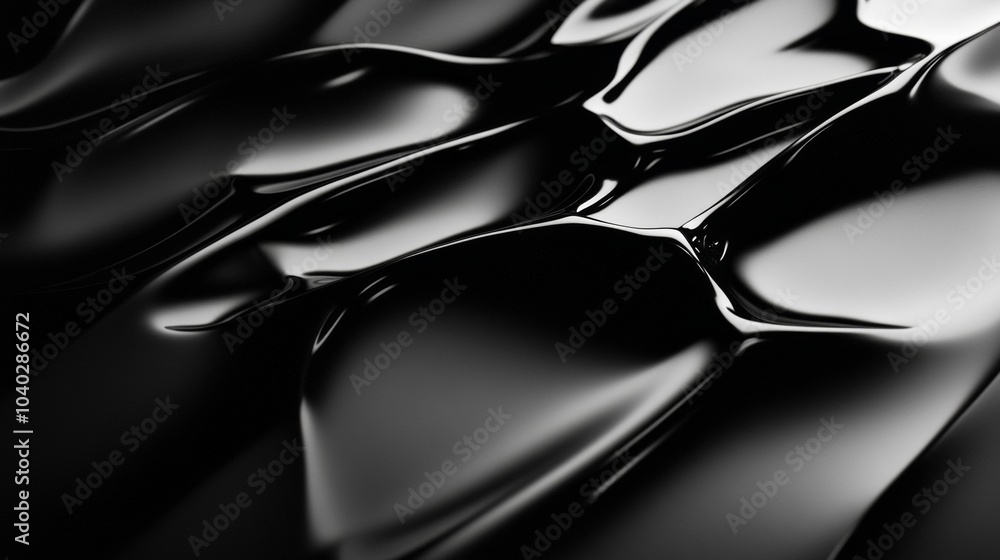 Canvas Prints the image is a close up of a black liquid with a shiny, reflective surface