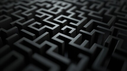 A maze with a black background and a white arrow
