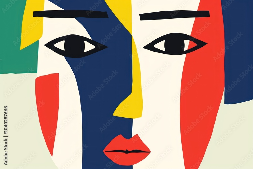 Poster Painting of women face pattern adult art.