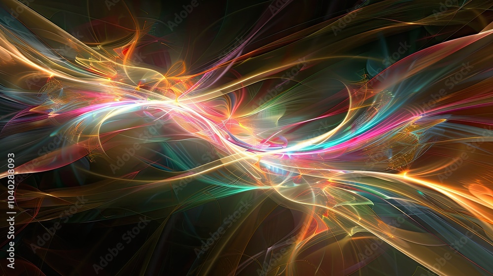 Poster futuristic flowing lines creating a sense of energy