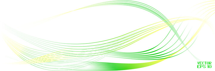 Abstract Green and Yellow Pattern with Waves. Striped Linear Texture. Vector. 3D Illustration