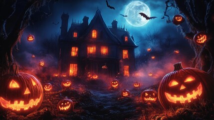 halloween holiday poster. halloween festive background