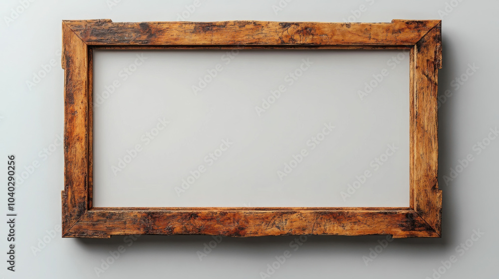 Aufkleber blank rectangular wooden frame made of light and thin wood. make it eligant and presentable. white b