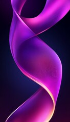 Abstract purple and pink ribbon swirl against a dark blue background.