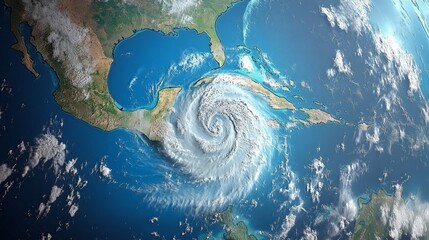 Hurricane Beryl in the Caribbean, dynamic storm patterns observed on the Windy app, showcasing intense weather conditions and atmospheric changes.