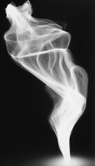 Abstract swirling white lines on a black background.