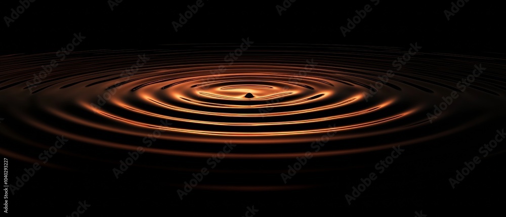 Poster a dark image of a wave with a small dot in the middle